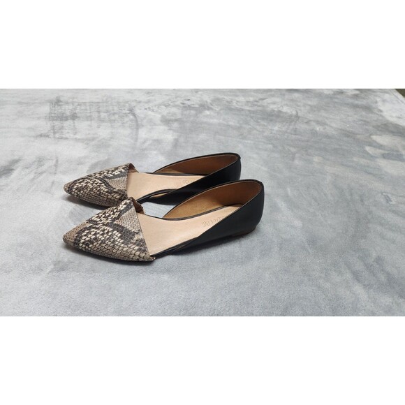 Madewell Lydia Flats Women 6.5 Embossed Leather Pointy Flats - Picture 2 of 8